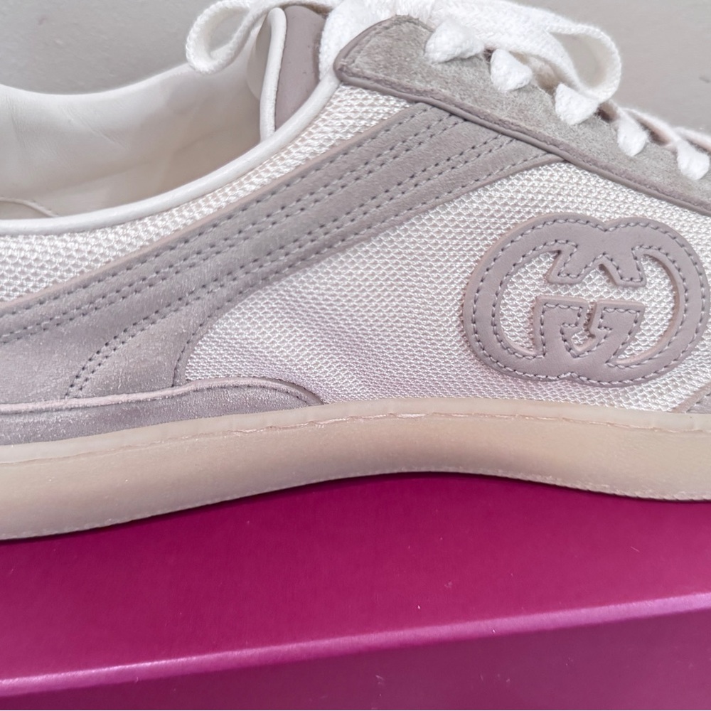 Gucci G75 in Oatmeal Suede Mens Sneakers - Picture 15 of 16